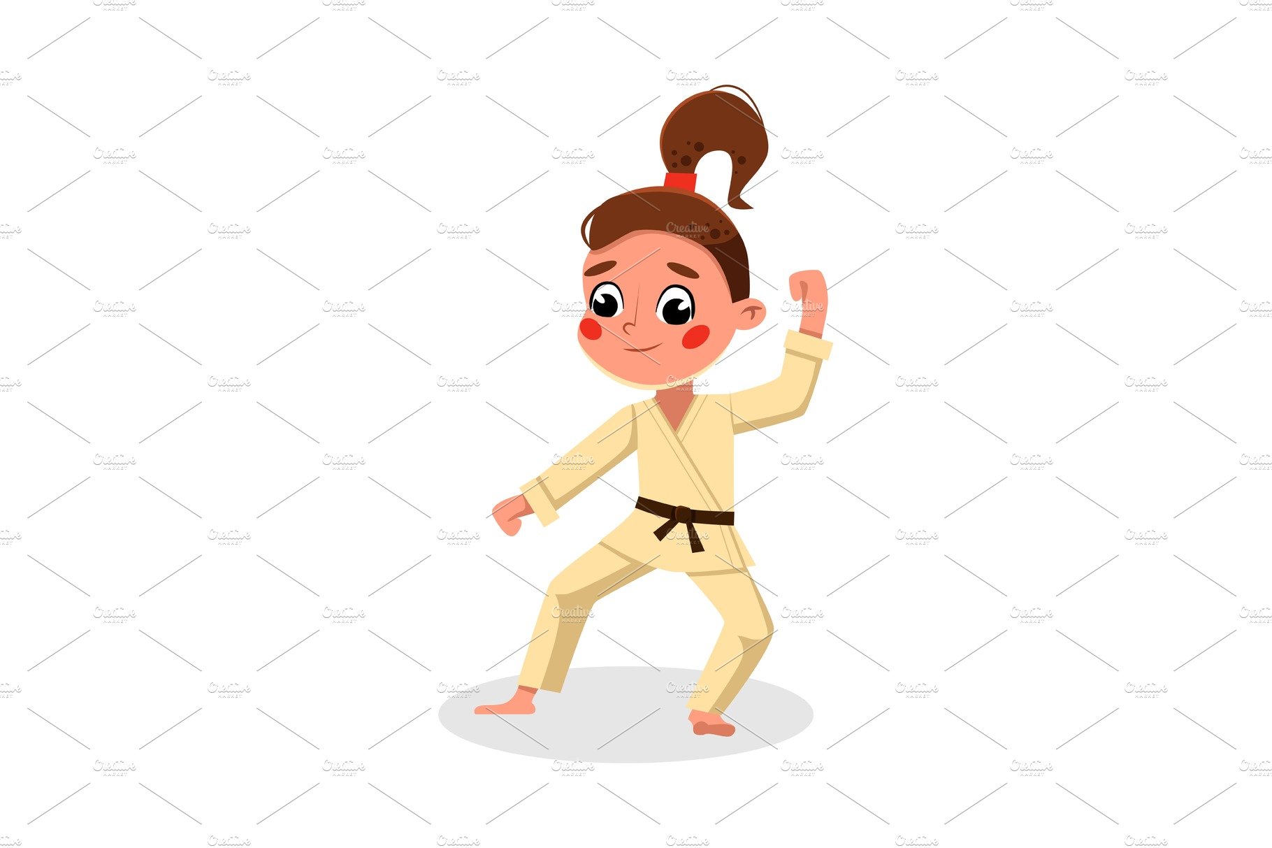 Girl Athlete Practicing Karate, Kid cover image.
