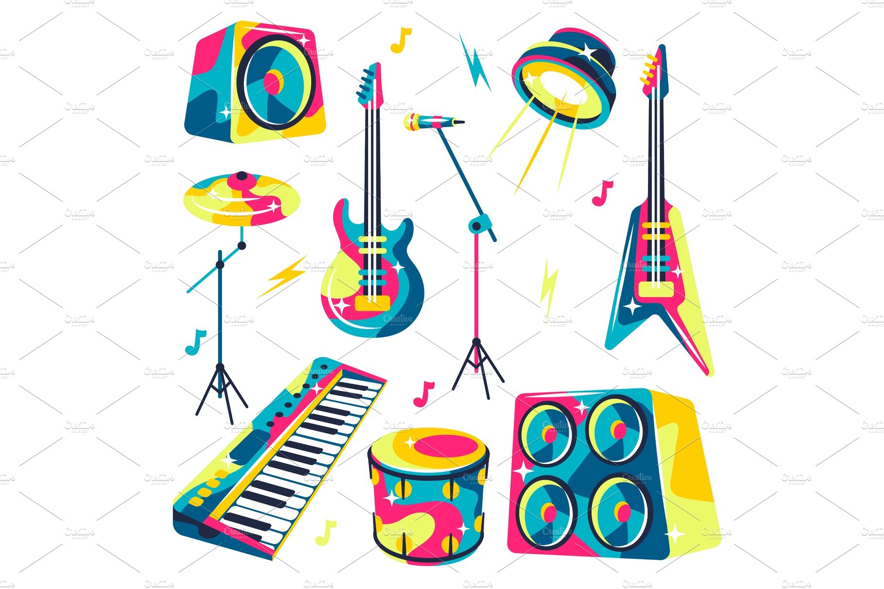 Set of musical instruments. cover image.