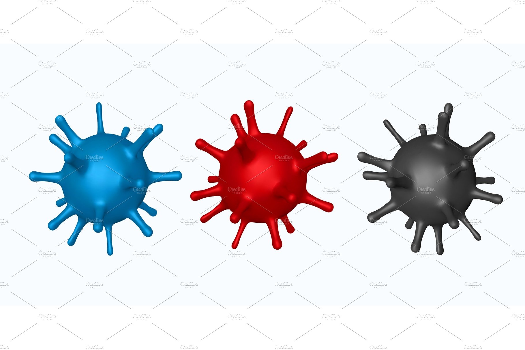 Vector set 3d abstract virus cover image.