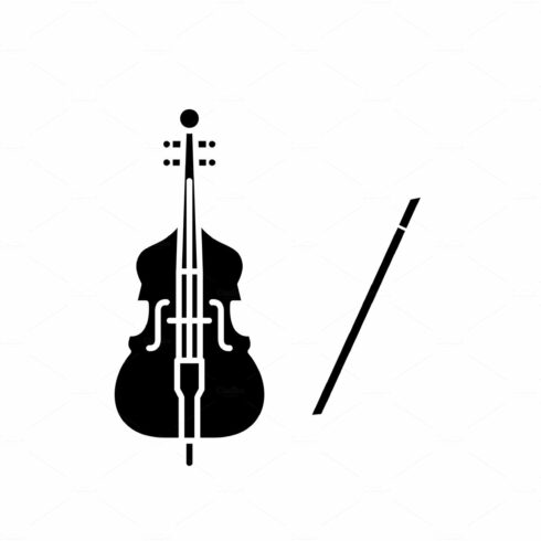 Violin play black icon, vector sign cover image.