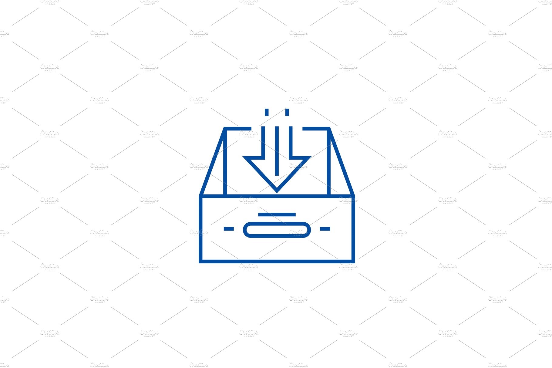 Business inbox line icon concept cover image.