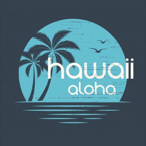 Hawaii Sunset. T-shirt and apparel vector design, print, typogra cover image.