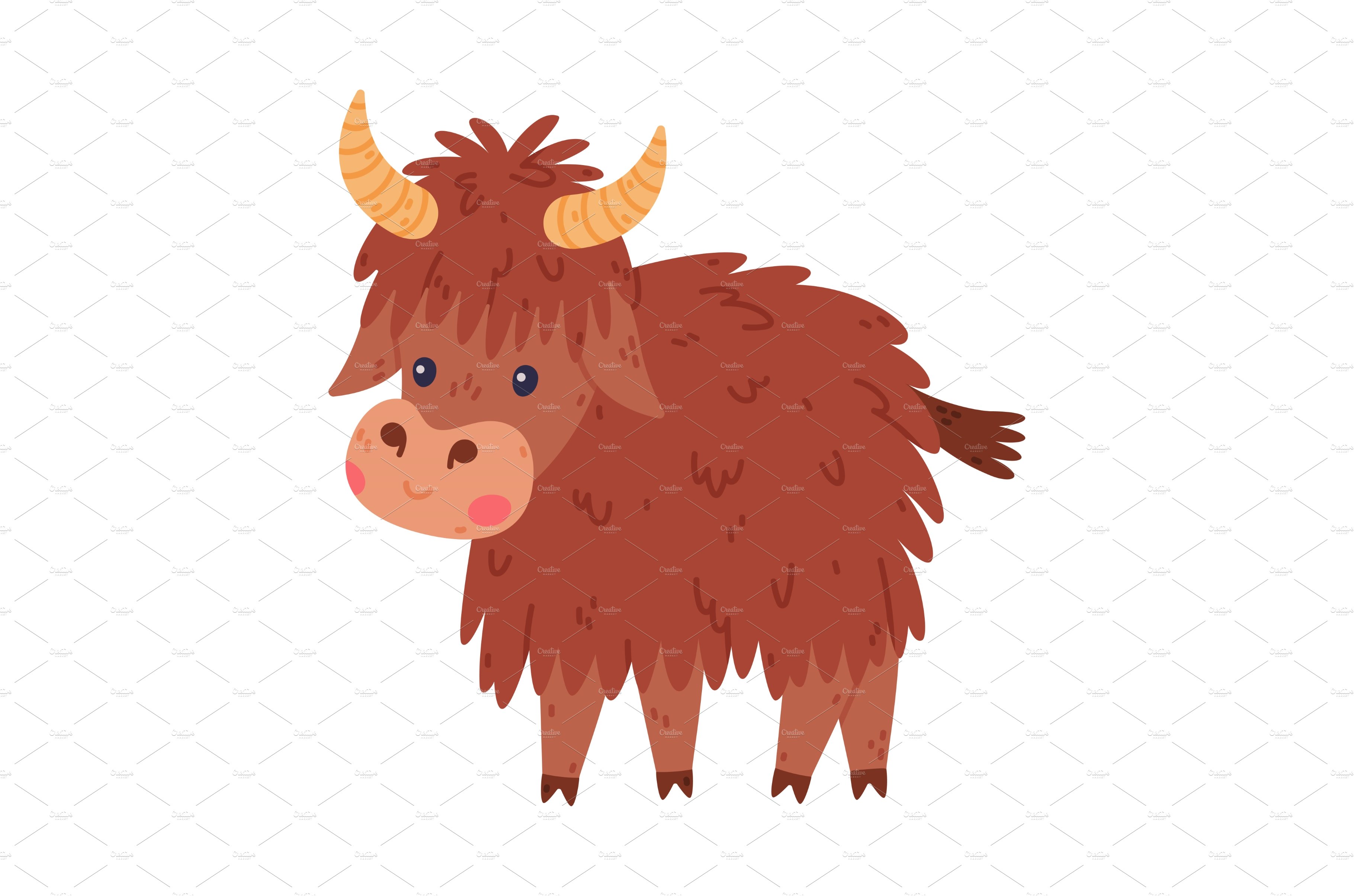 Cute Yak Character with Dense Fur cover image.