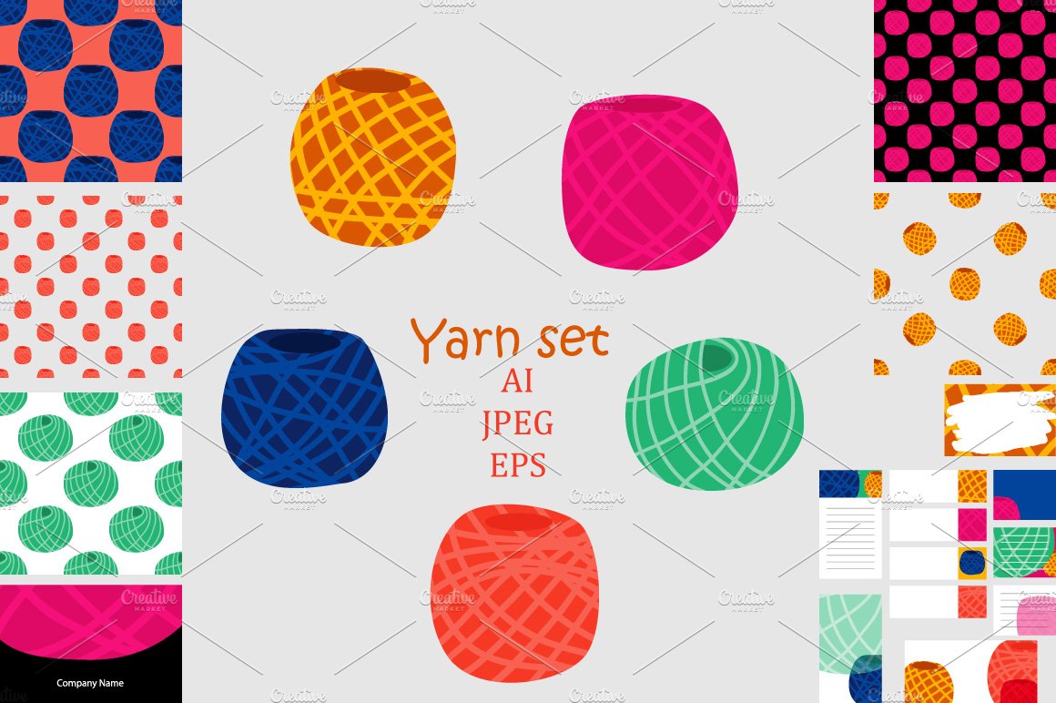 Yarn set in flat style cover image.