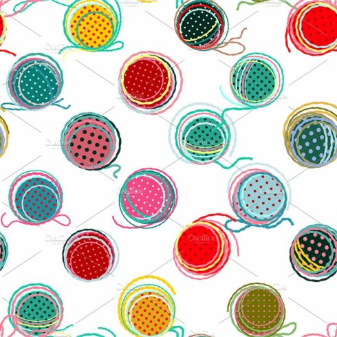Colorful Seamless Yarn Balls Pattern cover image.