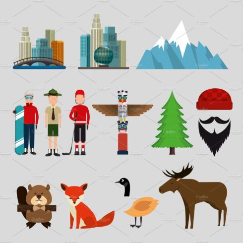 canadian culture set icons cover image.