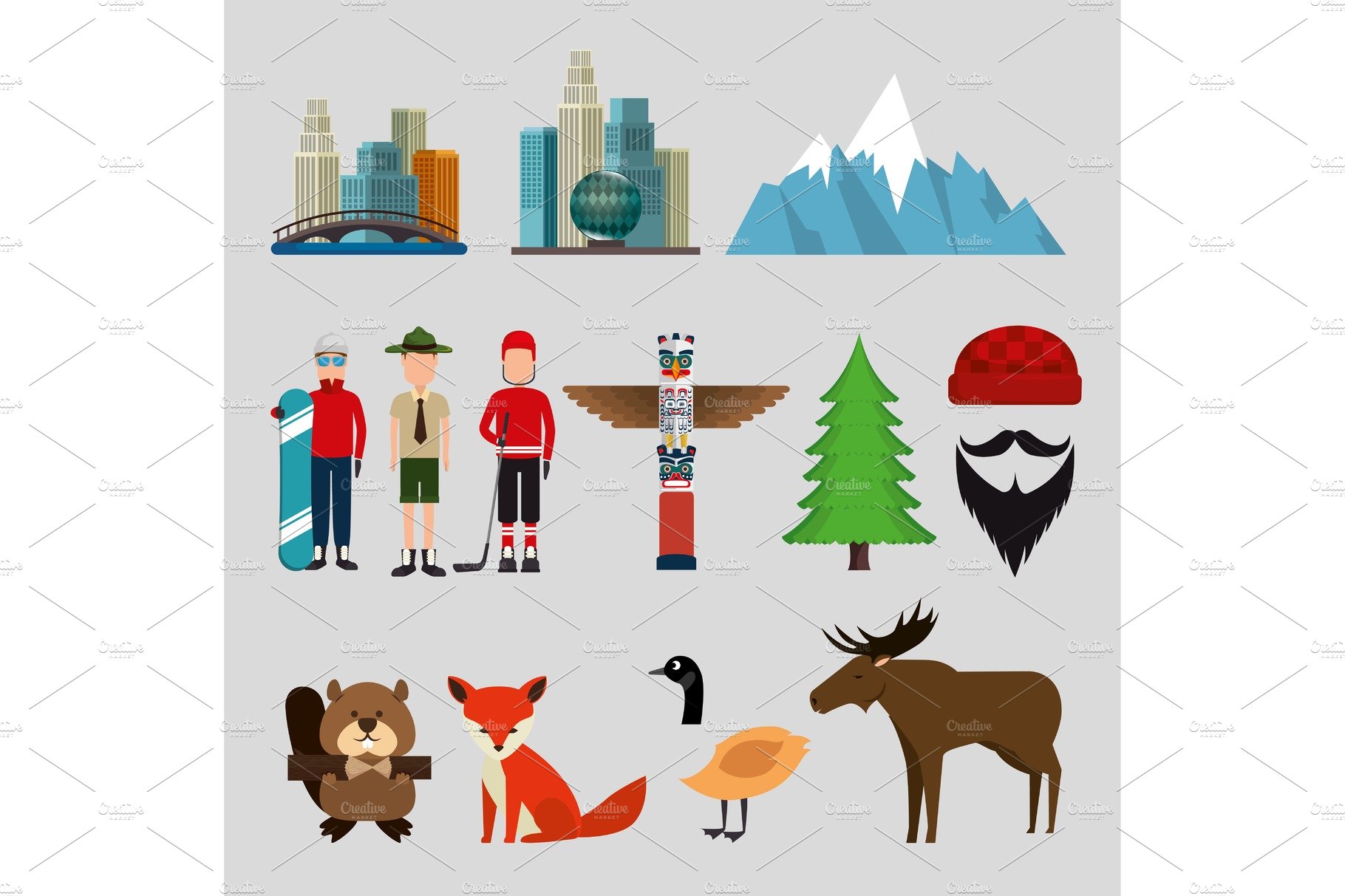 canadian culture set icons cover image.