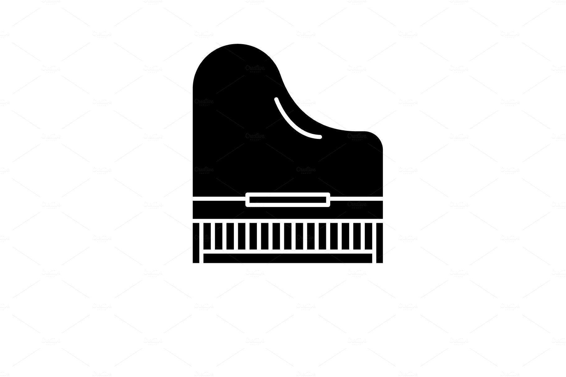 Piano black icon, vector sign on cover image.