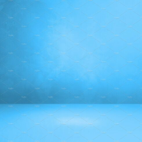 Empty blue concrete interior background cover image.