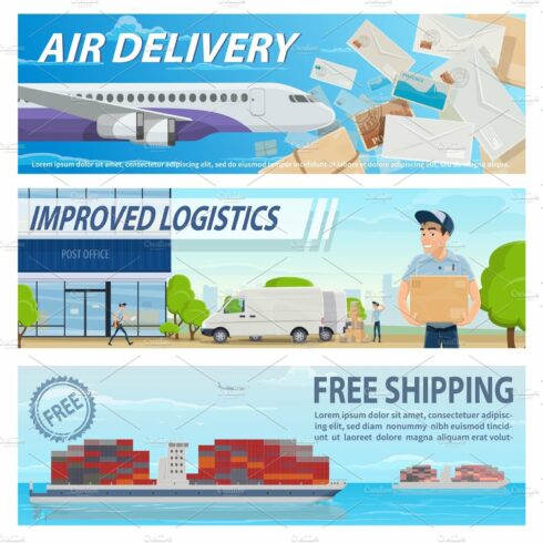 Post mail delivery, shipping service cover image.