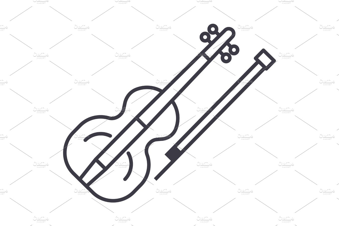 violin vector line icon, sign, illustration on background, editable strokes cover image.