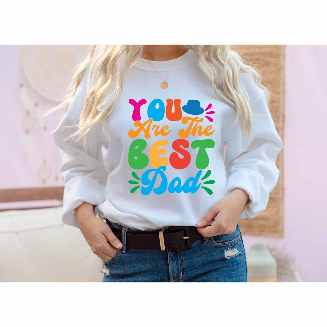 You are the best dad Retro t-shirt Designs preview image.