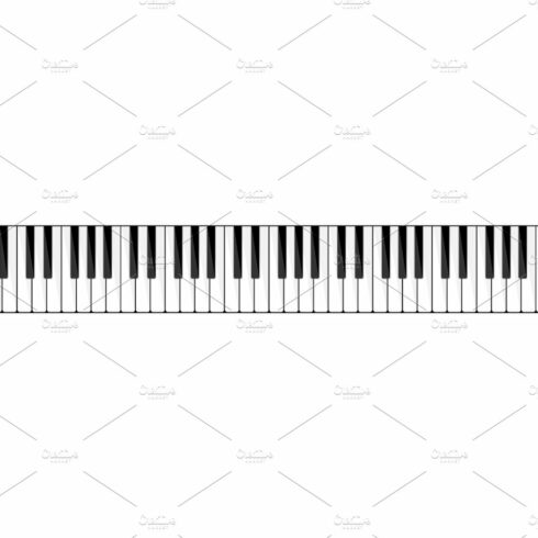 Vector illustration. Musical flat background. Piano key, keyboard. Melody. ... cover image.
