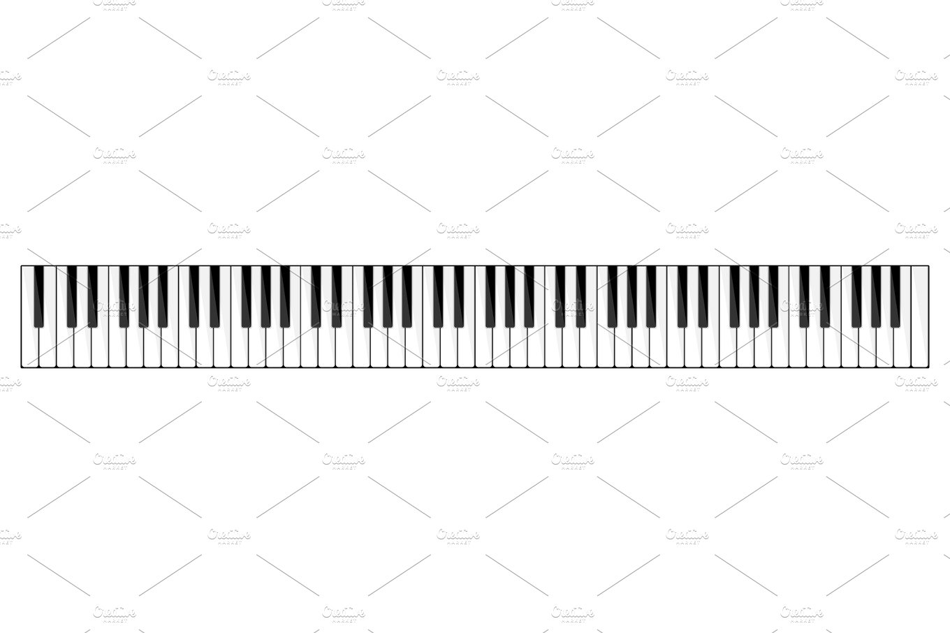 Vector illustration. Musical flat background. Piano key, keyboard. Melody. ... cover image.