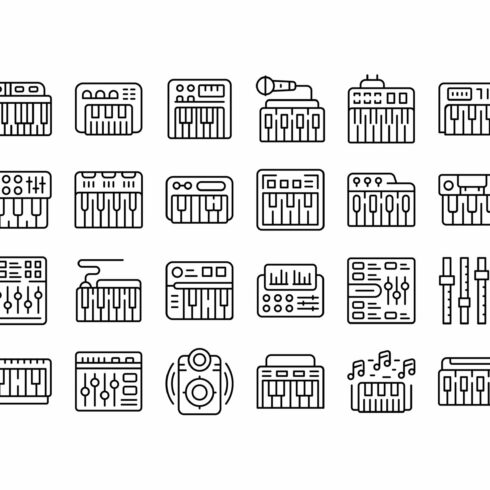 Synthesizer icon outline vector. cover image.