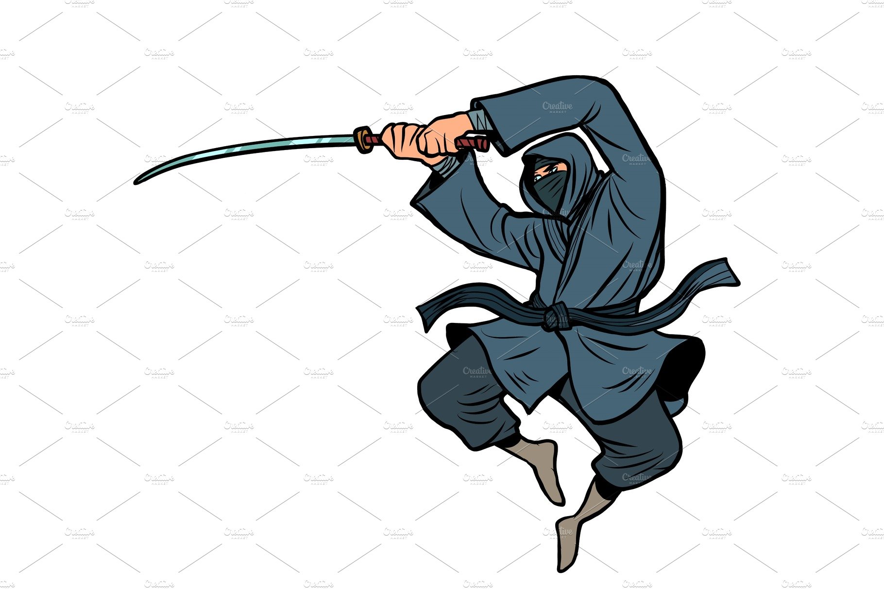 ninja with a katana sword cover image.