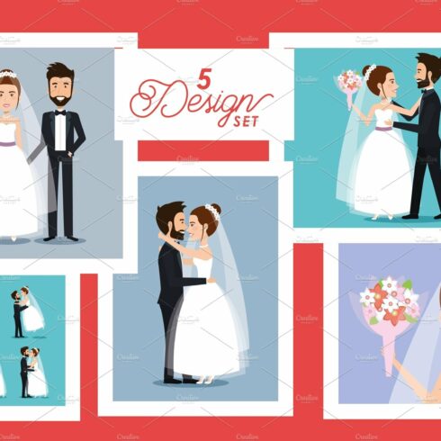 five designs of couples married cover image.