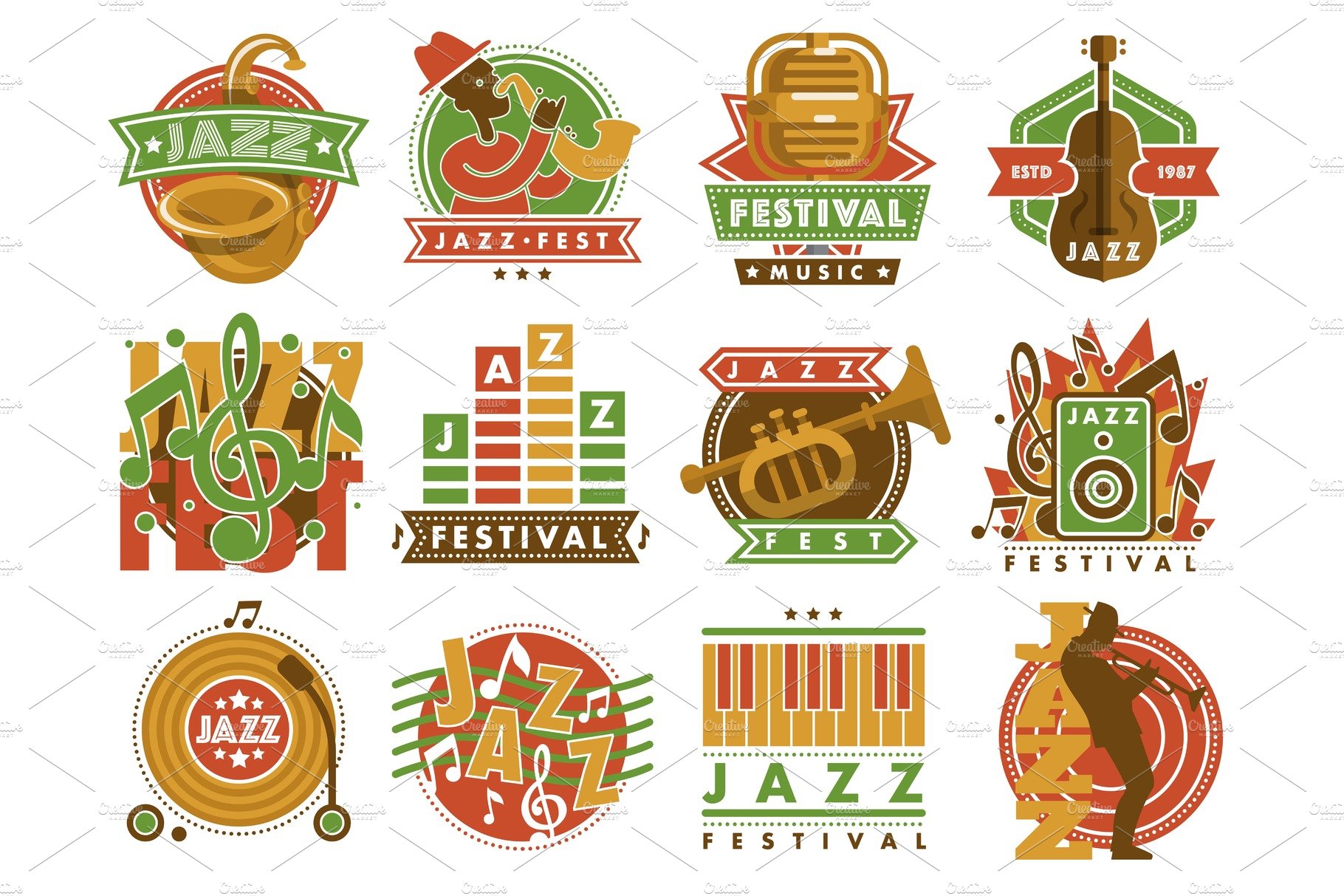 Jazz music festival label with cover image.