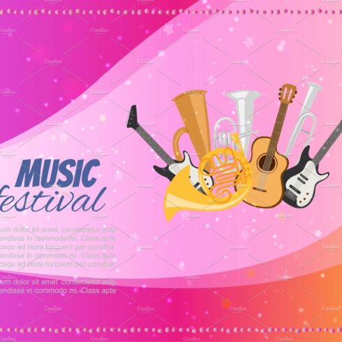 Music festival concert poster with cover image.