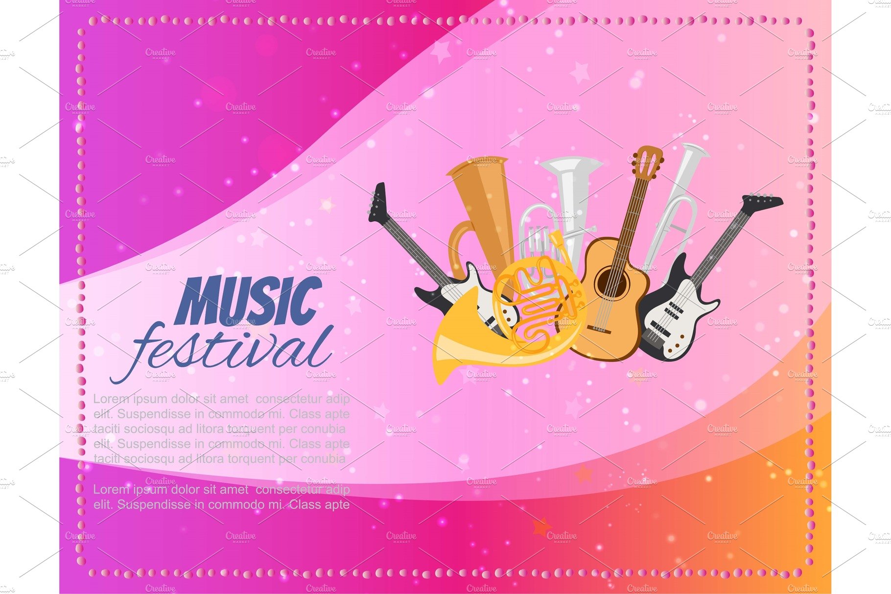 Music festival concert poster with cover image.