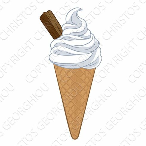 Ice Cream Cone Cartoon Illustration cover image.