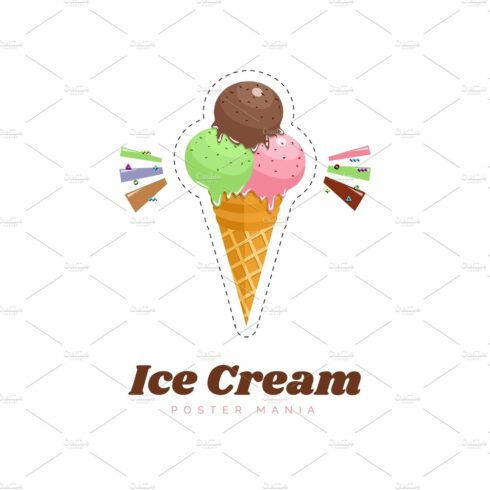 Ice cream, vector illustration cover image.