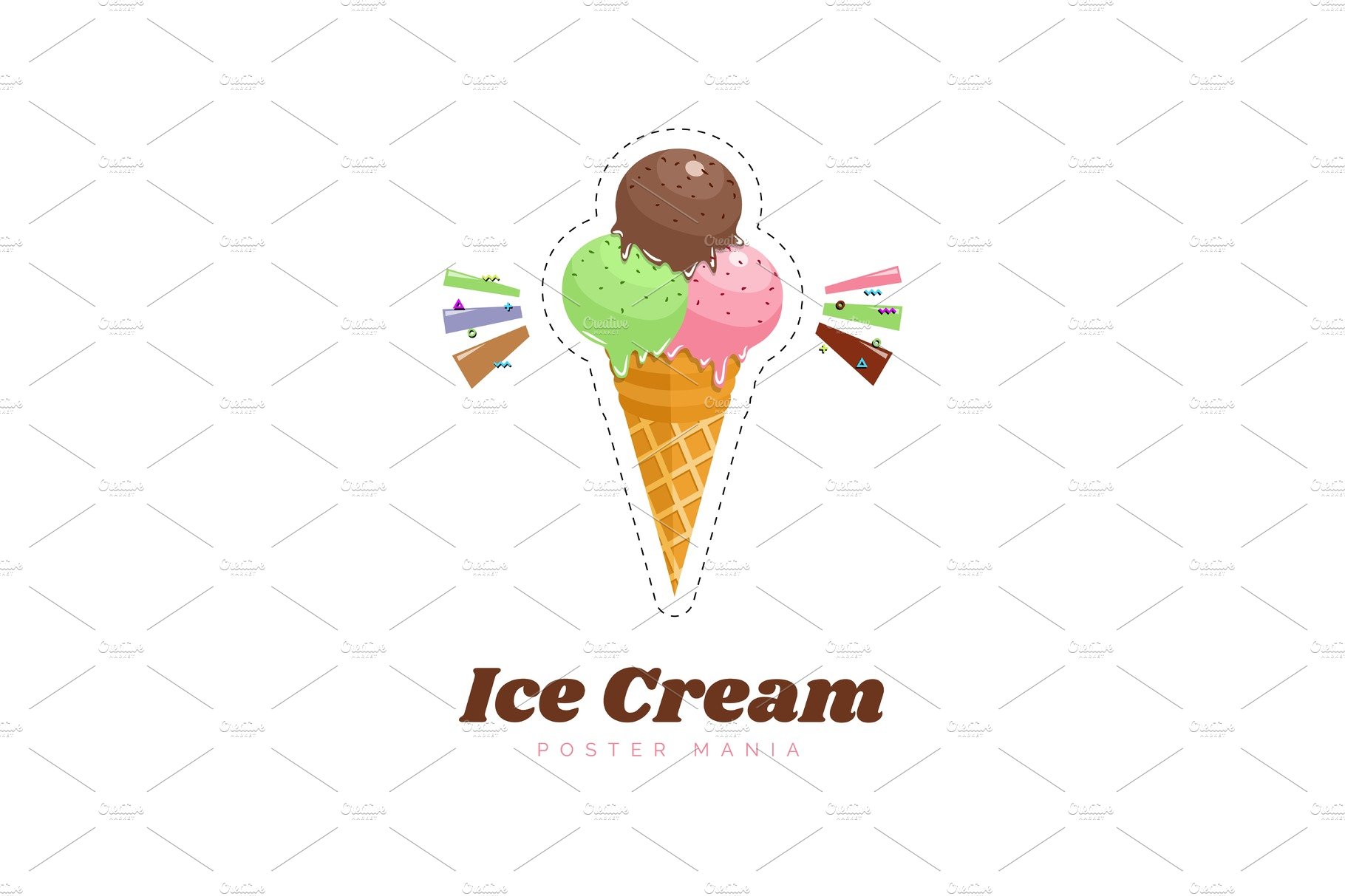 Ice cream, vector illustration cover image.