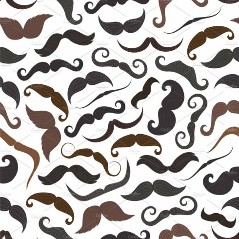 Mustaches retro seamless pattern cover image.