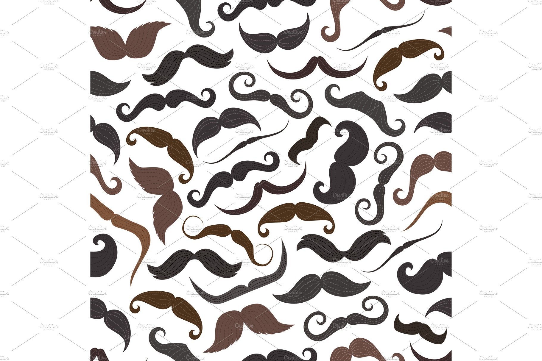 Mustaches retro seamless pattern cover image.