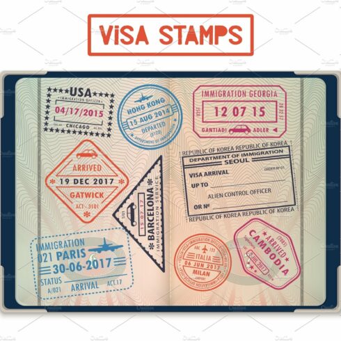 Visa stamps for USA and Korea, Georgia and France cover image.