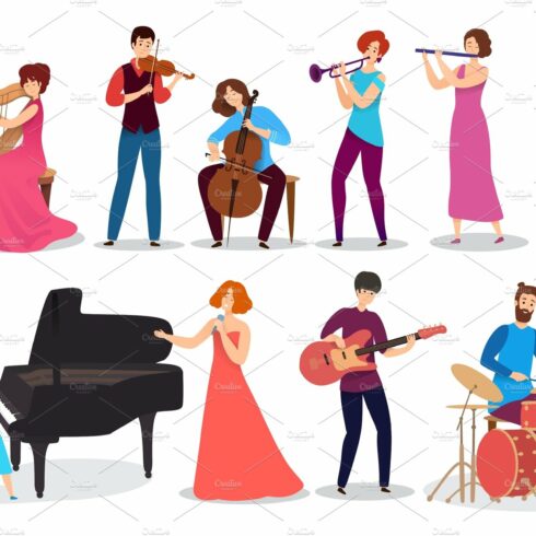 People playing musical instruments cover image.
