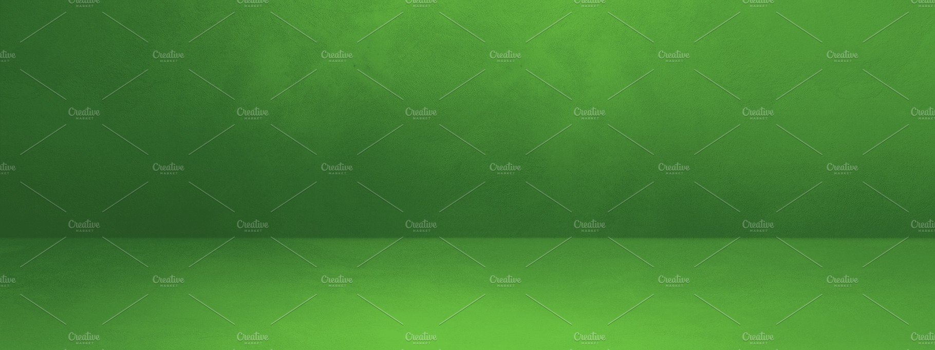 Empty green concrete interior background banner cover image.