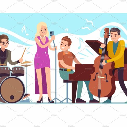 Jazz musicians. Music performing cover image.