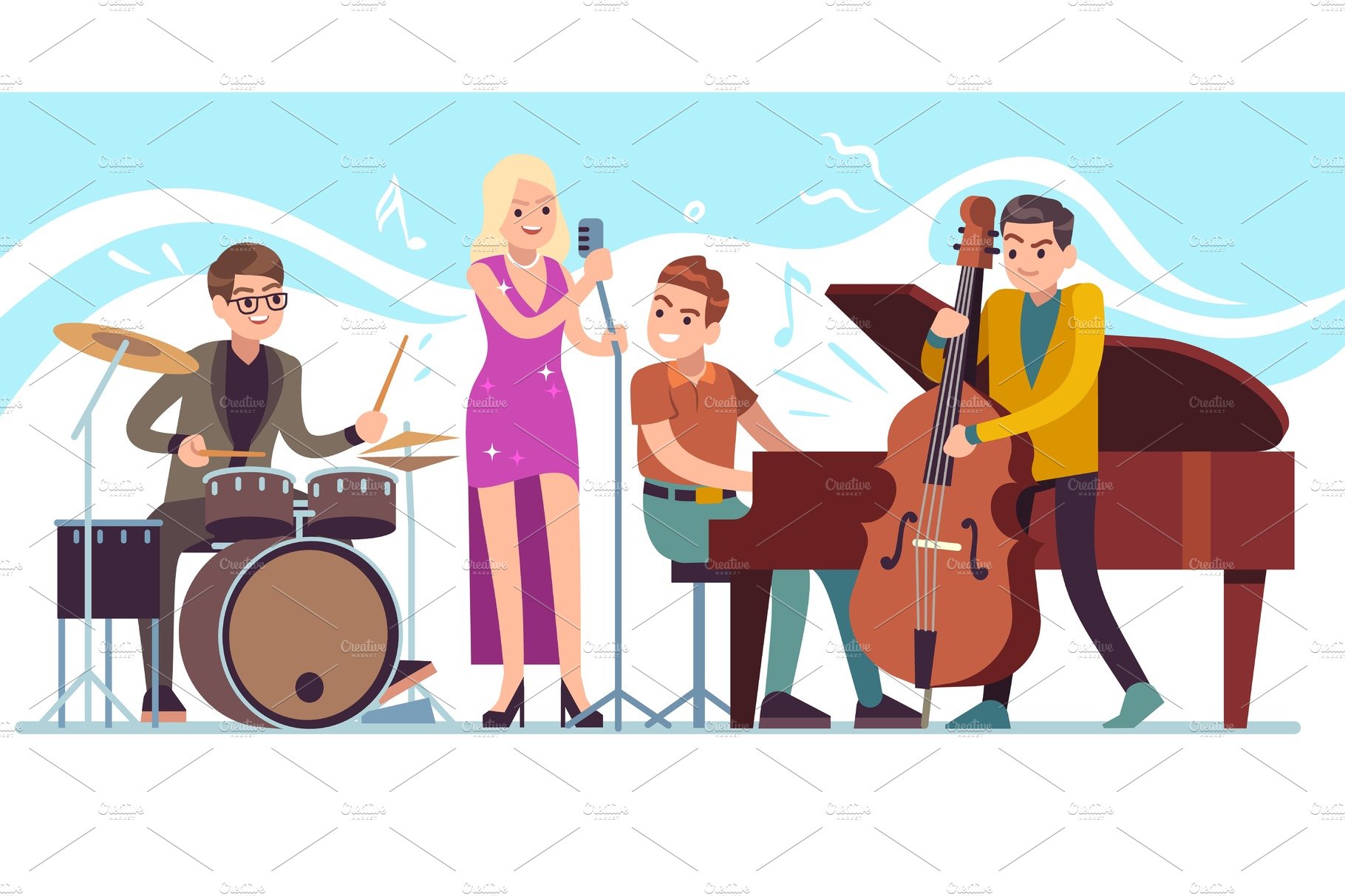 Jazz musicians. Music performing cover image.