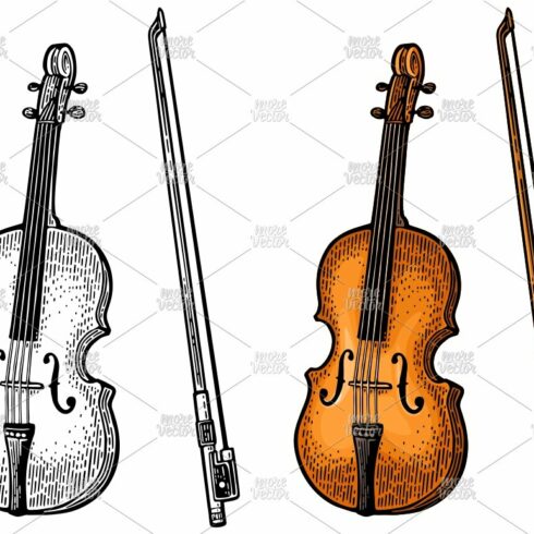 Violin Vintage engraving cover image.