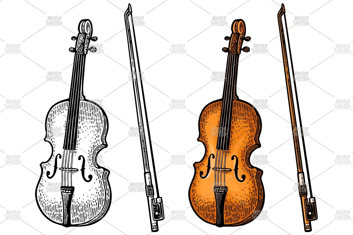 Violin Vintage engraving cover image.