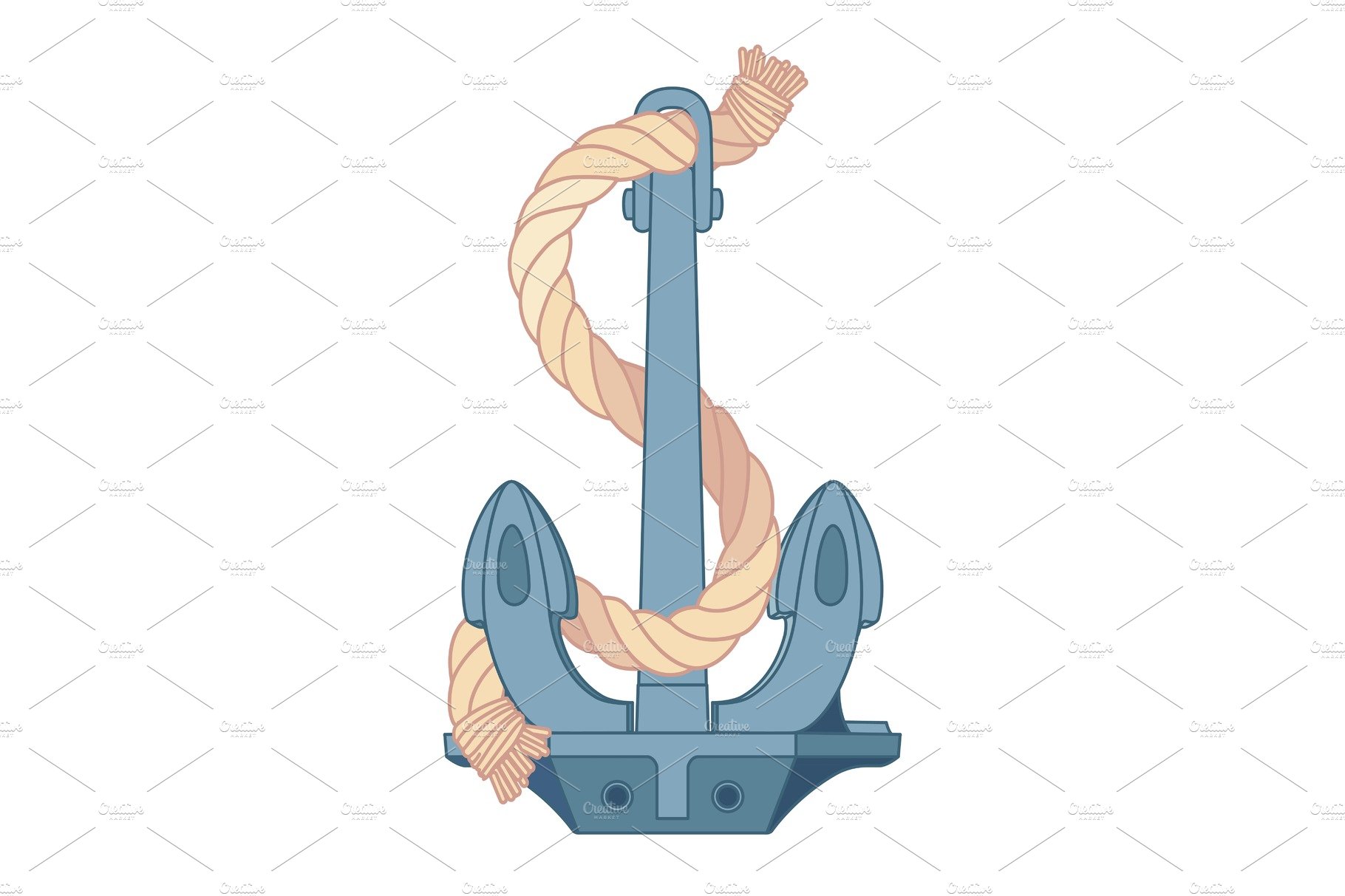 vector flat outline sea icon Anchor cover image.