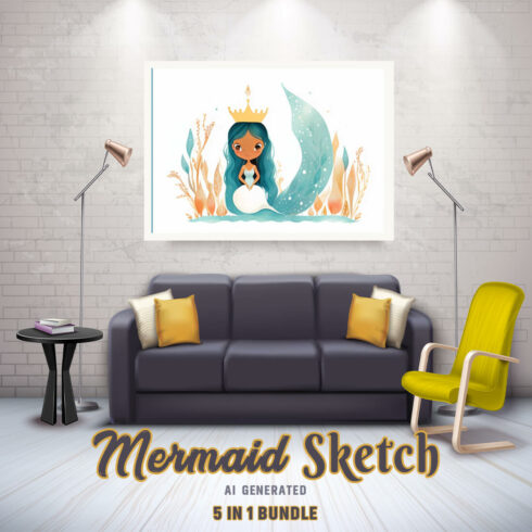 Free Creative & Cute Mermaid Watercolor Painting Art Vol 13 cover image.