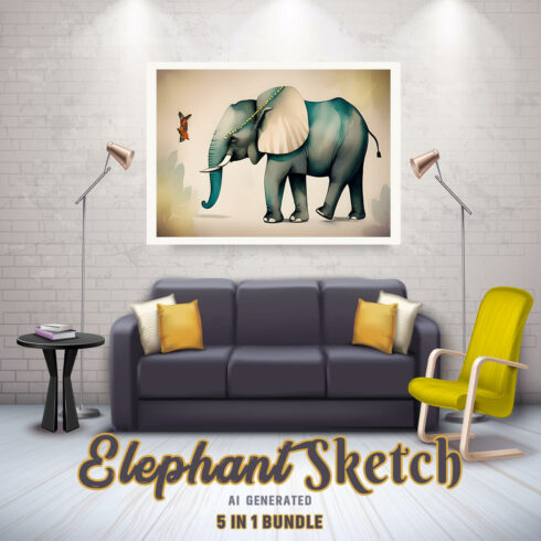 Free Creative & Cute Elephant Watercolor Painting Art Vol 1 cover image.