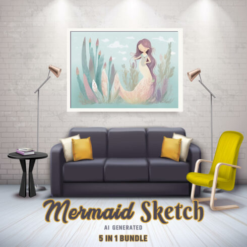 Free Creative & Cute Mermaid Watercolor Painting Art Vol 19 cover image.