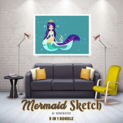 Free Creative & Cute Mermaid Watercolor Painting Art Vol 02 cover image.