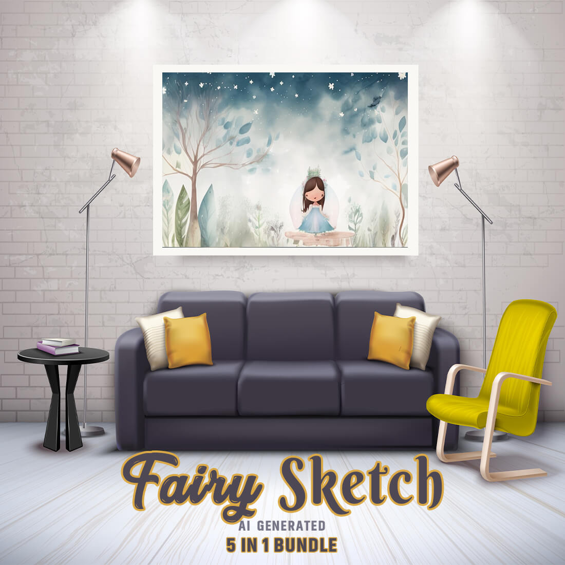 Free Creative & Cute Fairy Watercolor Painting Art Vol 13 cover image.