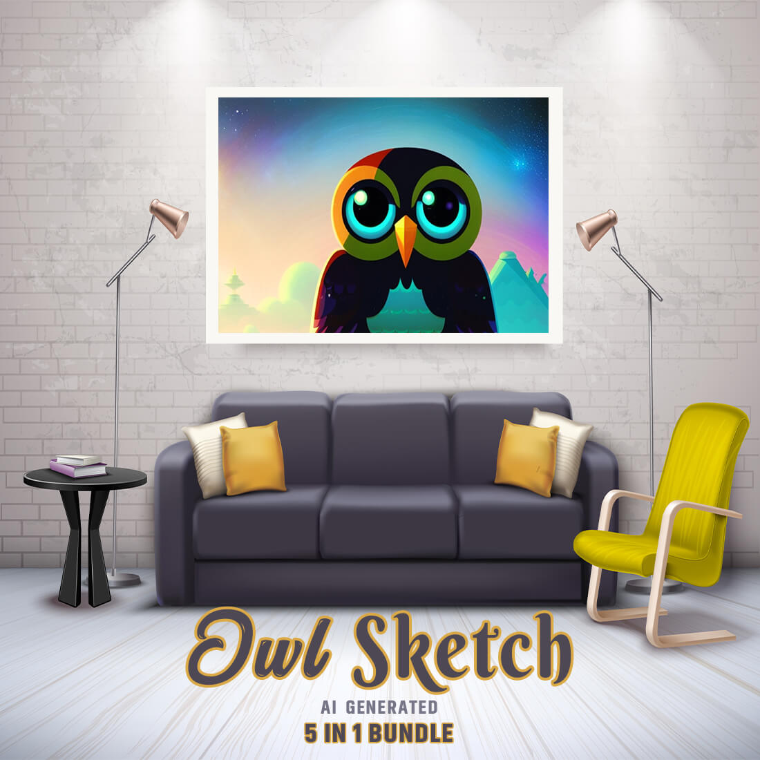 Free Creative & Cute Owl Watercolor Painting Art Vol 02 cover image.