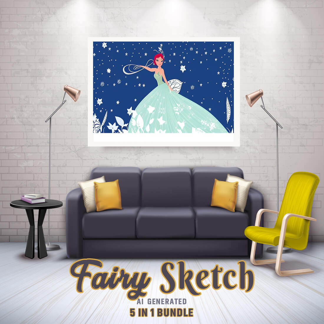 Free Creative & Cute Fairy Watercolor Painting Art Vol 08 cover image.