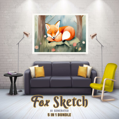 Free Creative & Cute Fox Watercolor Painting Art Vol 6 cover image.