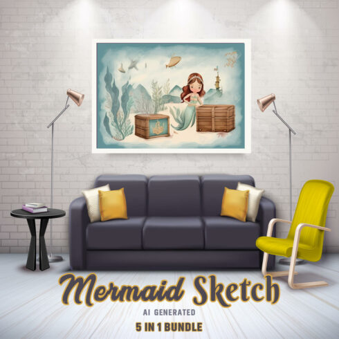 Free Creative & Cute Mermaid Watercolor Painting Art Vol 21 cover image.