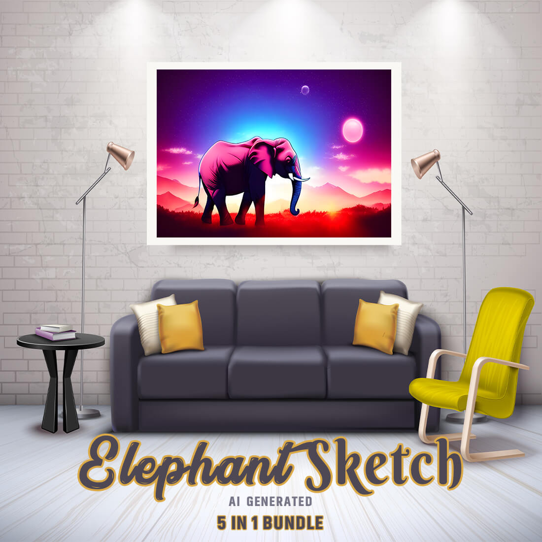 Free Creative & Cute Elephant Watercolor Painting Art Vol 17 cover image.