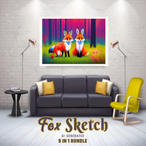Free Creative & Cute Fox Watercolor Painting Art Vol 8 cover image.