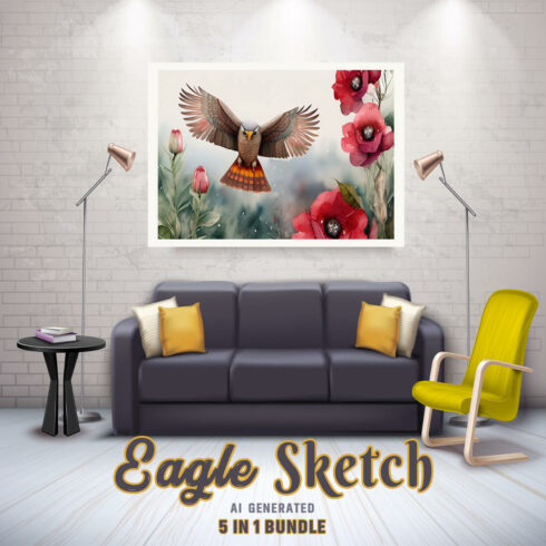 Free Creative & Cute Eagle Watercolor Painting Art Vol 01 cover image.