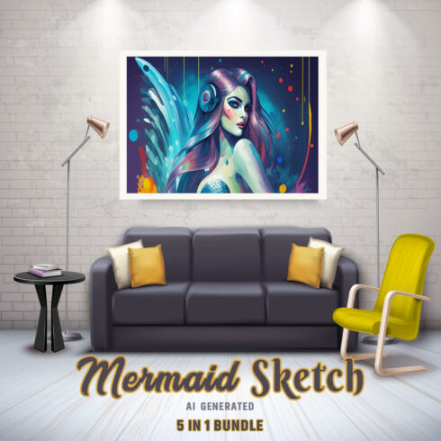 Free Creative & Cute Mermaid Watercolor Painting Art Vol 06 cover image.